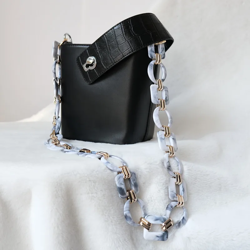 New Fashion Woman Bag Accessory Detachable Replacement Red Ink Acrylic Metal Chain Luxury Strap Women Shoulder Clutch Chains