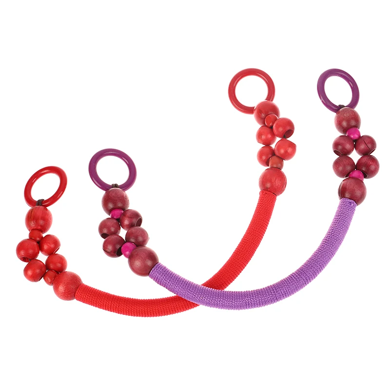 Women Fashion Wooden Bead Rope Bag Strap Wooden Handle Rope Beads Handbag Shoulder Belt DIY Replacement Bag Accessories