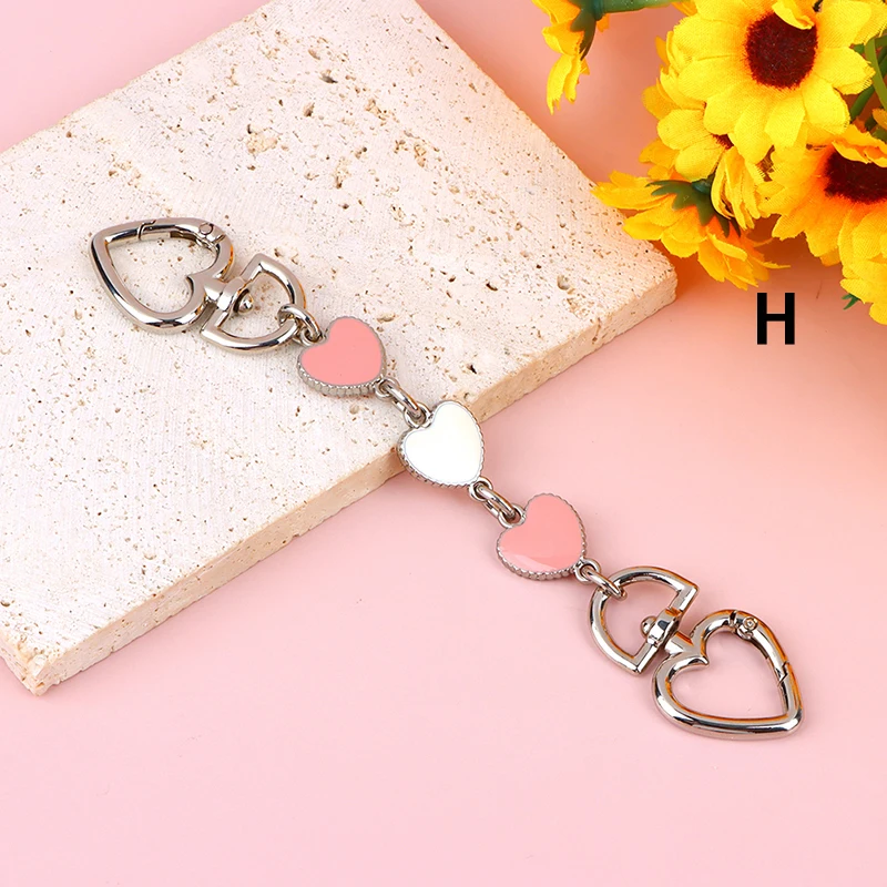 Bag Extension Chain Crossbody Purse Heart-shaped Chain Strap Handbag Hanging Buckle DIY Chain Charm Shoulder Bag Accessories