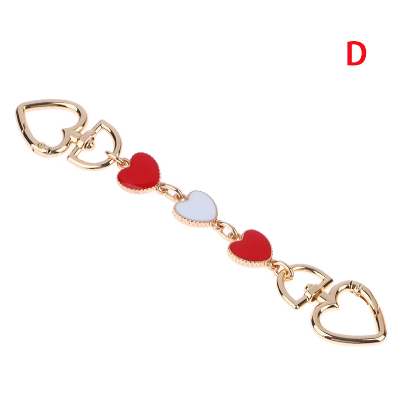 Bag Extension Chain Crossbody Purse Heart-shaped Chain Strap Handbag Hanging Buckle DIY Chain Charm Shoulder Bag Accessories
