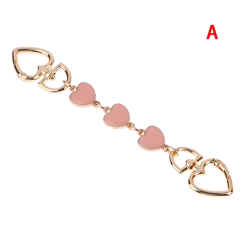 Bag Extension Chain Crossbody Purse Heart-shaped Chain Strap Handbag Hanging Buckle DIY Chain Charm Shoulder Bag Accessories