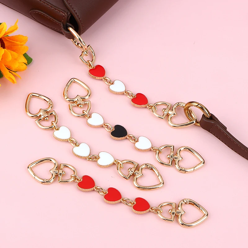 Bag Extension Chain Crossbody Purse Heart-shaped Chain Strap Handbag Hanging Buckle DIY Chain Charm Shoulder Bag Accessories