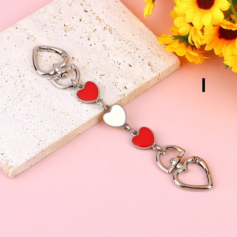 Bag Extension Chain Crossbody Purse Heart-shaped Chain Strap Handbag Hanging Buckle DIY Chain Charm Shoulder Bag Accessories