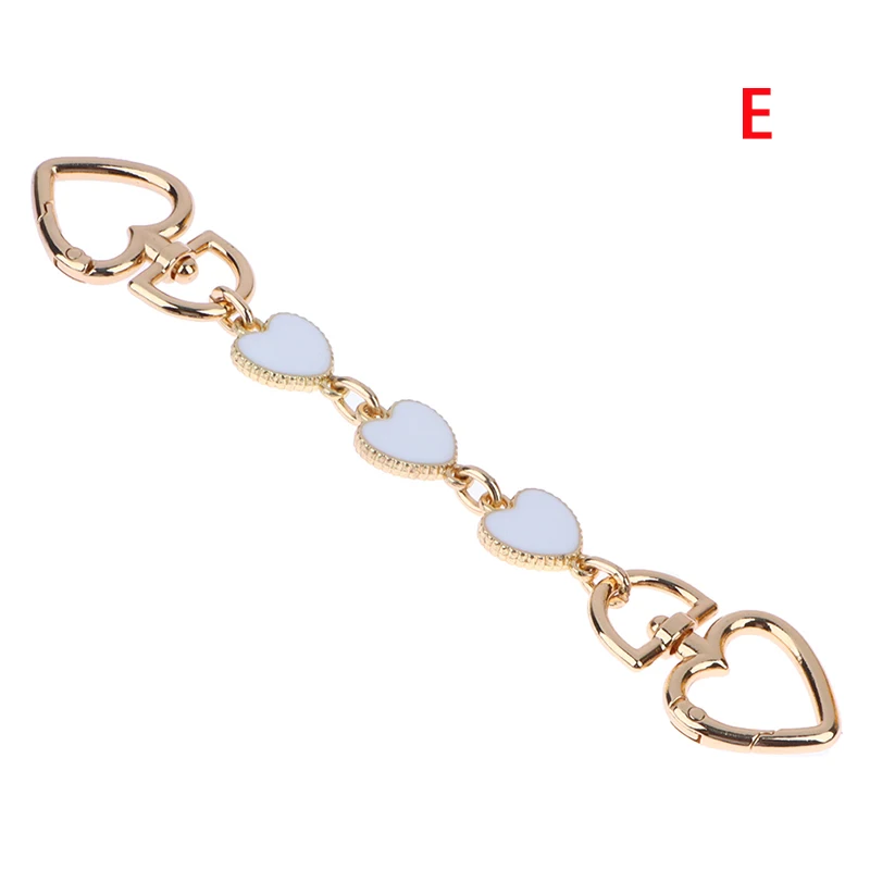 Bag Extension Chain Crossbody Purse Heart-shaped Chain Strap Handbag Hanging Buckle DIY Chain Charm Shoulder Bag Accessories