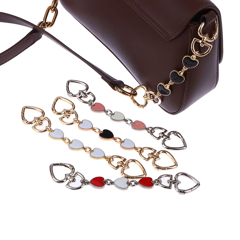 Bag Extension Chain Crossbody Purse Heart-shaped Chain Strap Handbag Hanging Buckle DIY Chain Charm Shoulder Bag Accessories