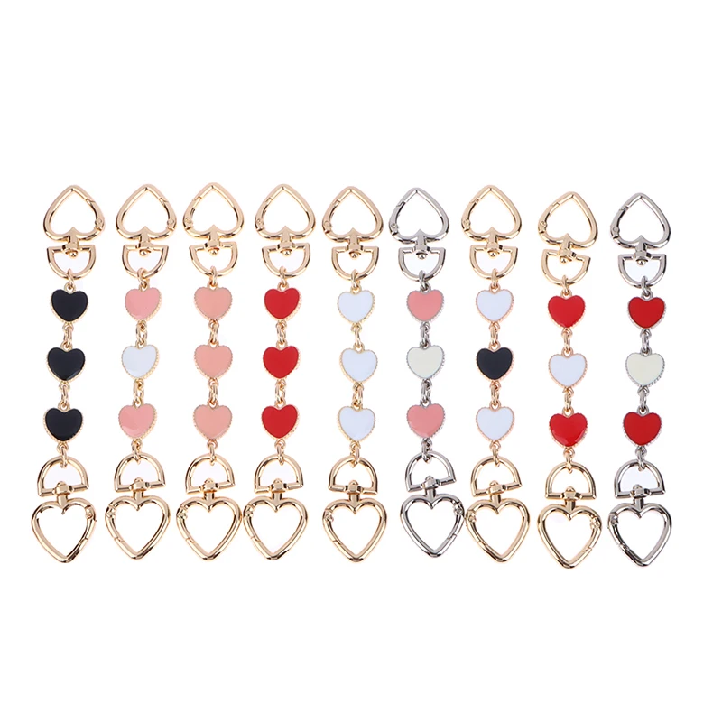 Bag Extension Chain Crossbody Purse Heart-shaped Chain Strap Handbag Hanging Buckle DIY Chain Charm Shoulder Bag Accessories