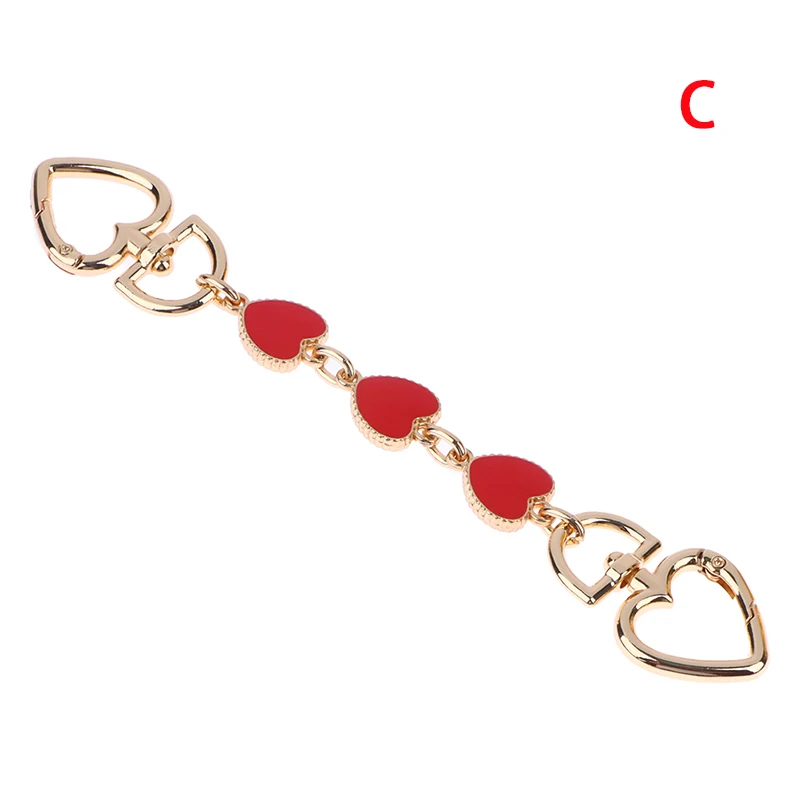 Bag Extension Chain Crossbody Purse Heart-shaped Chain Strap Handbag Hanging Buckle DIY Chain Charm Shoulder Bag Accessories