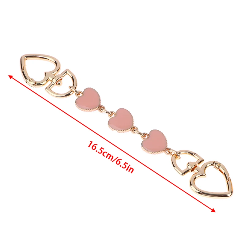 Bag Extension Chain Crossbody Purse Heart-shaped Chain Strap Handbag Hanging Buckle DIY Chain Charm Shoulder Bag Accessories
