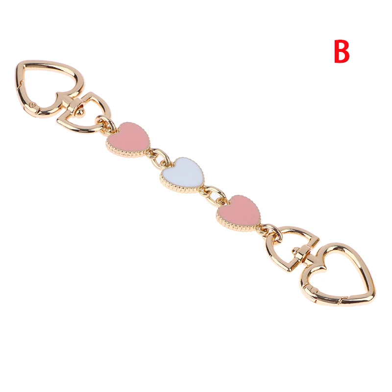 Bag Extension Chain Crossbody Purse Heart-shaped Chain Strap Handbag Hanging Buckle DIY Chain Charm Shoulder Bag Accessories