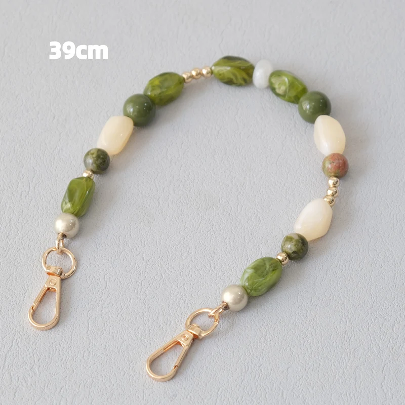 New Fashion Woman Bag Accessory Detachable Green Beaded Chains Cute Acrylic Luxury Strap Women Elegant Bag Shoulder Handle Chain