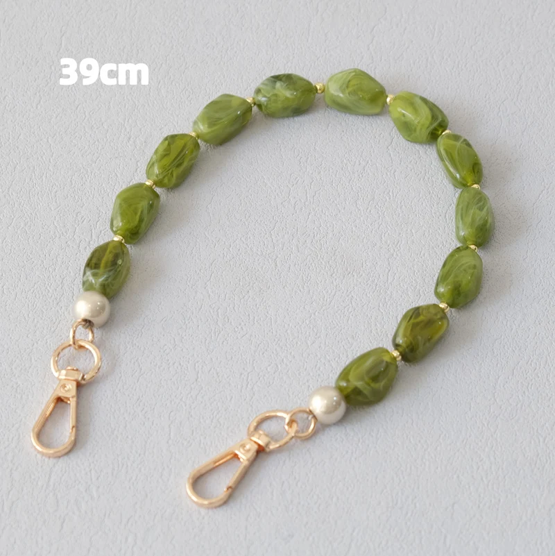 New Fashion Woman Bag Accessory Detachable Green Beaded Chains Cute Acrylic Luxury Strap Women Elegant Bag Shoulder Handle Chain