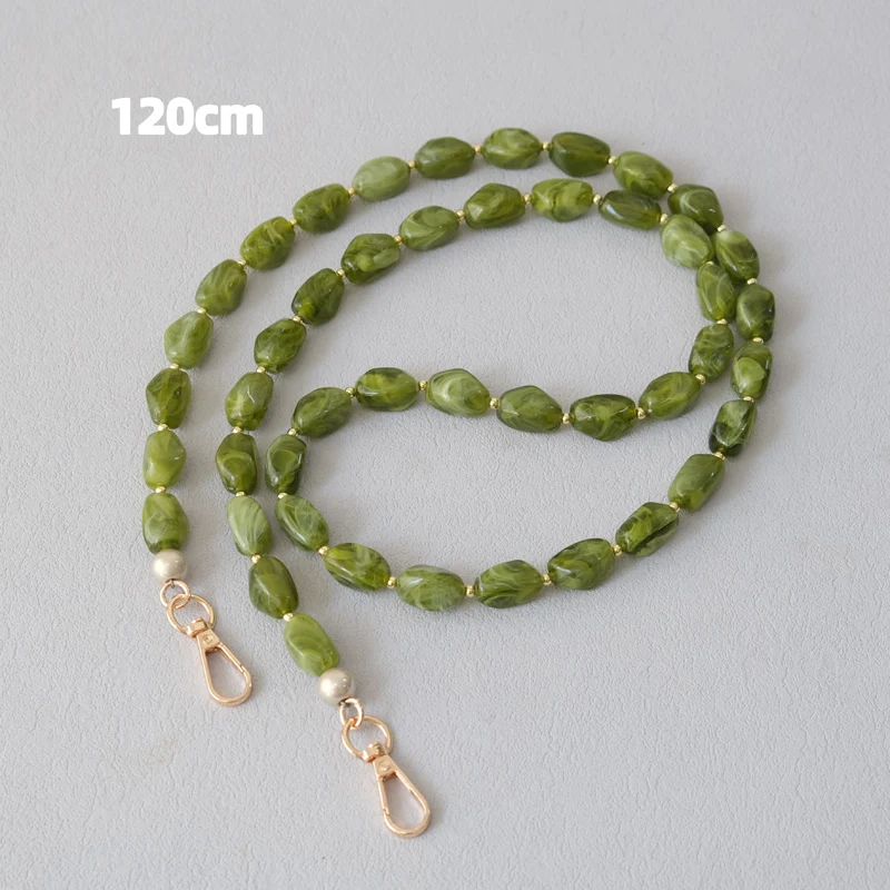 New Fashion Woman Bag Accessory Detachable Green Beaded Chains Cute Acrylic Luxury Strap Women Elegant Bag Shoulder Handle Chain