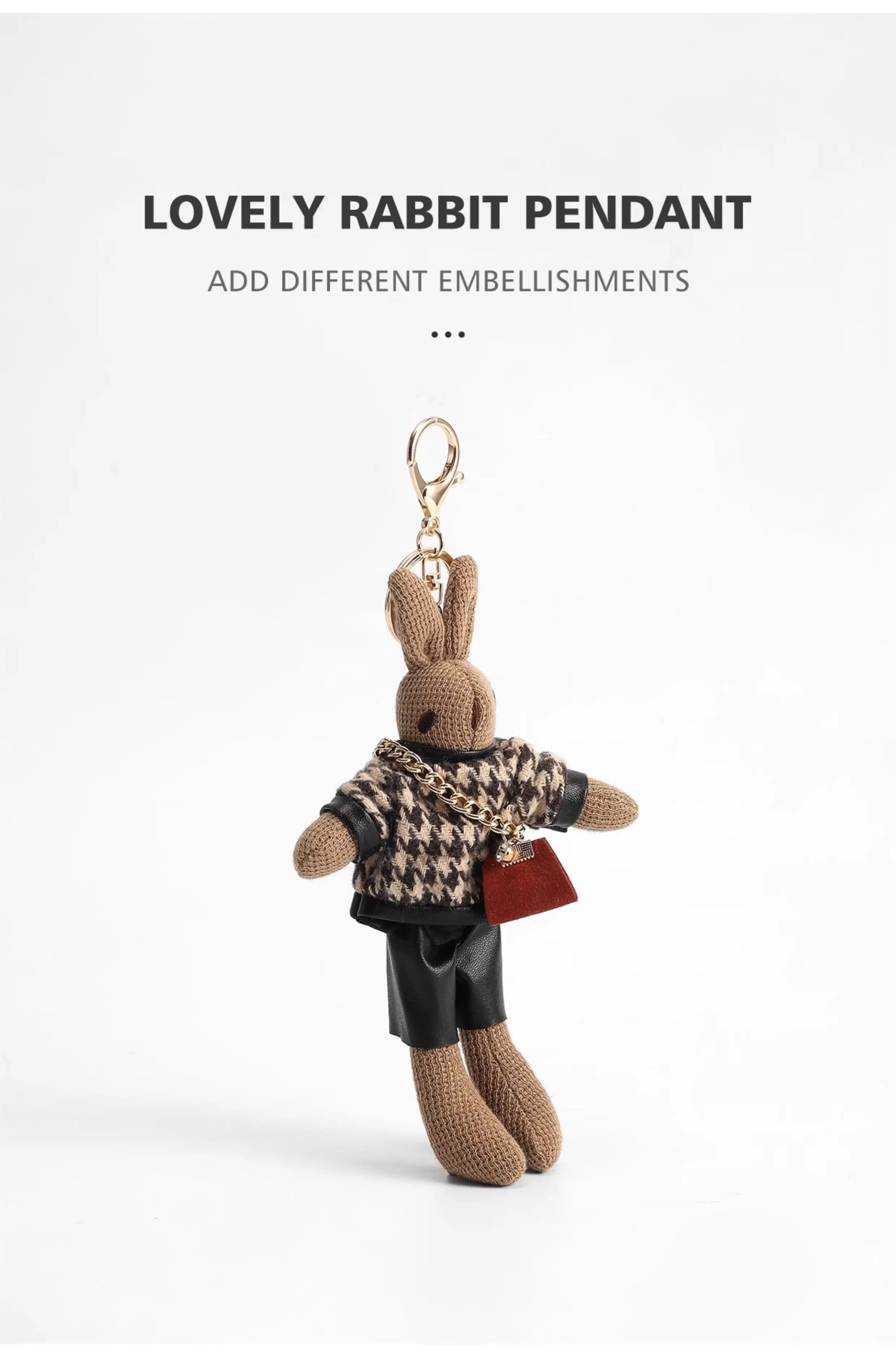 Bag Charm For Tote Bag Fashion Bag Pendant Decoration Doll Bunny Keychain High Luxury Bag Decoration Bag Accessories Girl Gift