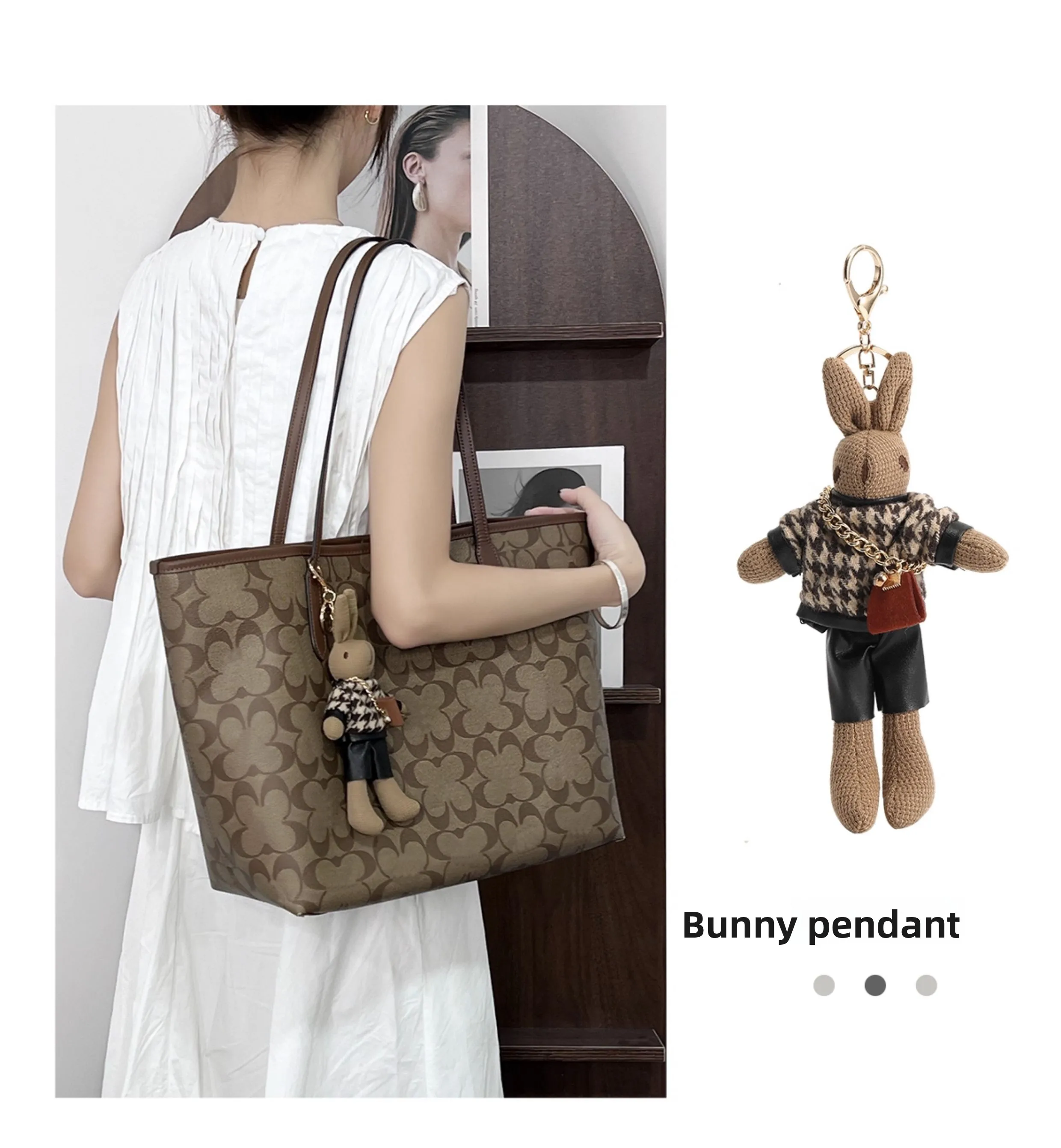 Bag Charm For Tote Bag Fashion Bag Pendant Decoration Doll Bunny Keychain High Luxury Bag Decoration Bag Accessories Girl Gift