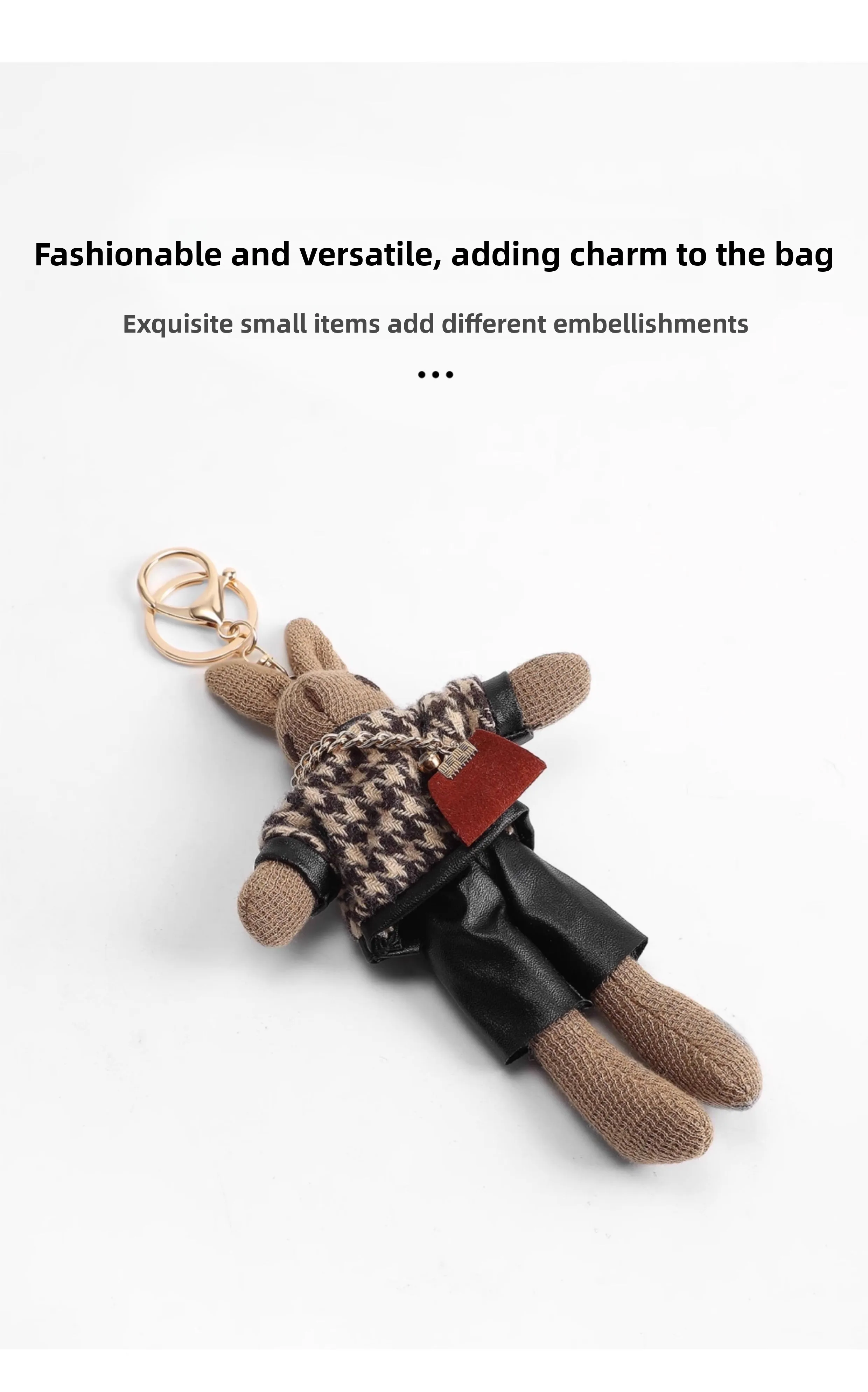Bag Charm For Tote Bag Fashion Bag Pendant Decoration Doll Bunny Keychain High Luxury Bag Decoration Bag Accessories Girl Gift