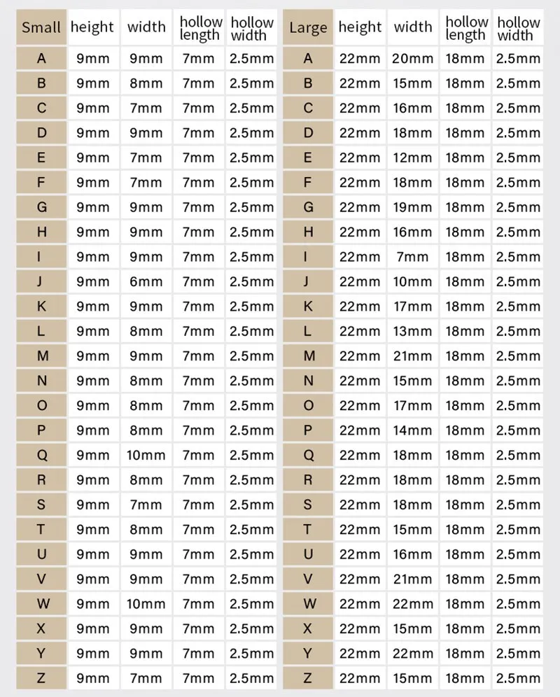 CRAZYSMITH Letter Decorative Buckles Alphabet Decoration Zinc Alloy Hardware for Bag Strap Belt Modification DIY Bag Accessories