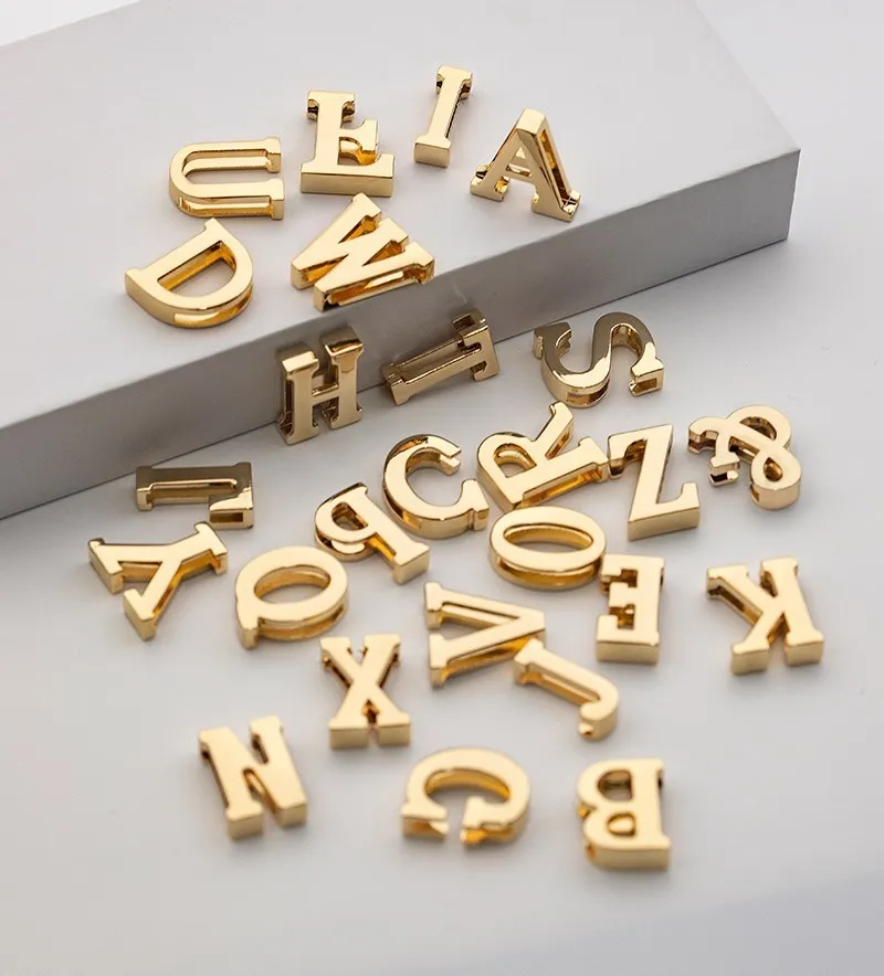 CRAZYSMITH Letter Decorative Buckles Alphabet Decoration Zinc Alloy Hardware for Bag Strap Belt Modification DIY Bag Accessories