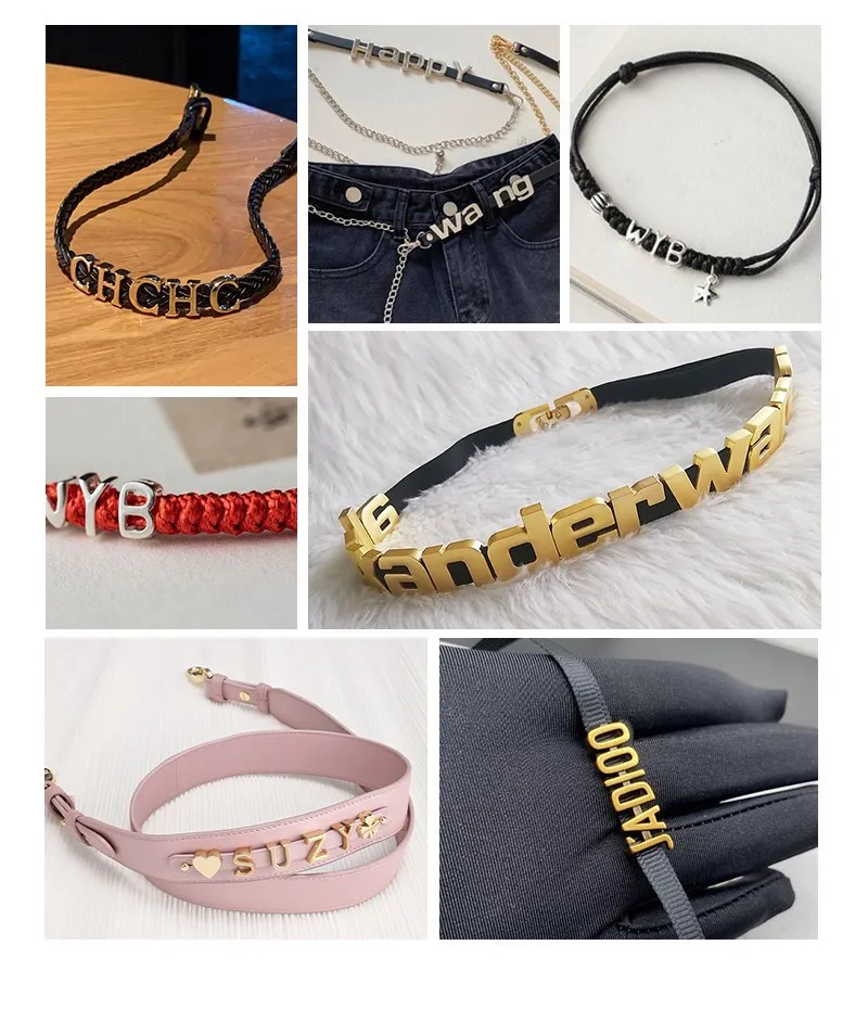 CRAZYSMITH Letter Decorative Buckles Alphabet Decoration Zinc Alloy Hardware for Bag Strap Belt Modification DIY Bag Accessories