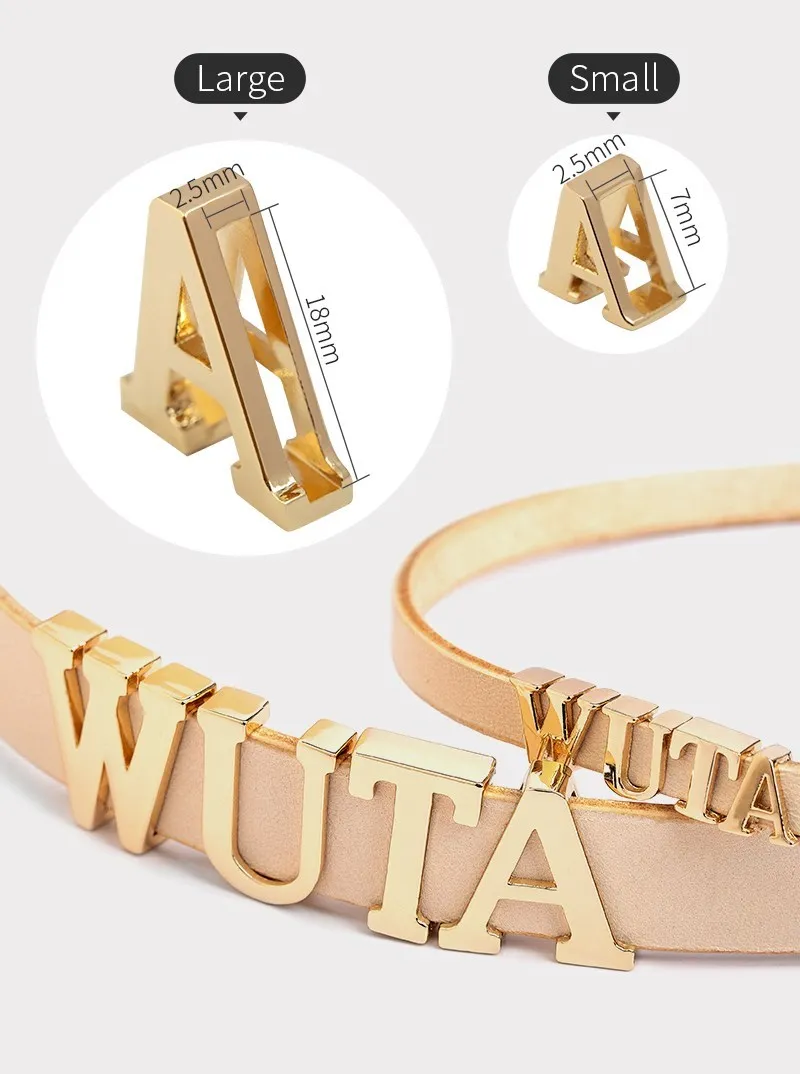 CRAZYSMITH Letter Decorative Buckles Alphabet Decoration Zinc Alloy Hardware for Bag Strap Belt Modification DIY Bag Accessories