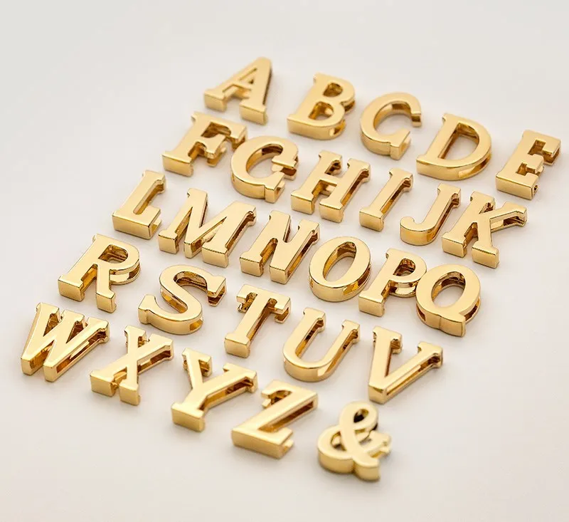 CRAZYSMITH Letter Decorative Buckles Alphabet Decoration Zinc Alloy Hardware for Bag Strap Belt Modification DIY Bag Accessories