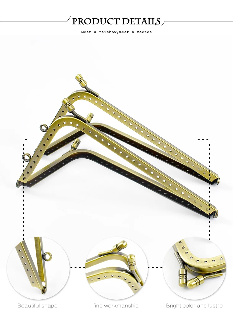 1/2/5Pcs 12.5-18.5cm Metal Bags Handle Coin Purse Frame Handbag Wallet Kiss Clasp Sewing Bracket DIY Hardware Bag Accessories