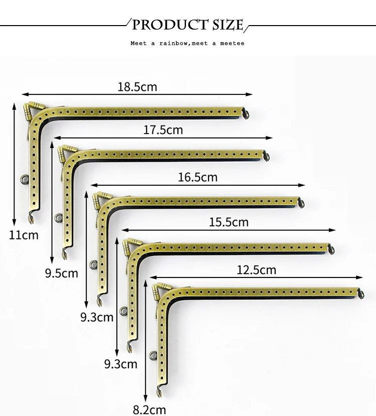 1/2/5Pcs 12.5-18.5cm Metal Bags Handle Coin Purse Frame Handbag Wallet Kiss Clasp Sewing Bracket DIY Hardware Bag Accessories