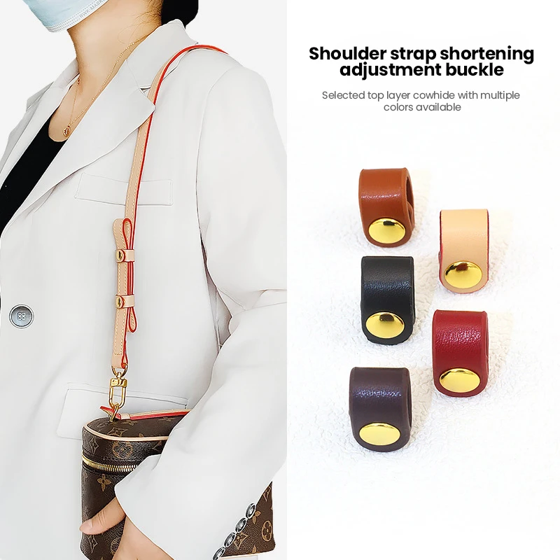 Genuine Leather Shortened Strap Adjustment Buckle, Cowhide Handbag Fixing Clip Buckle Bag Accessories