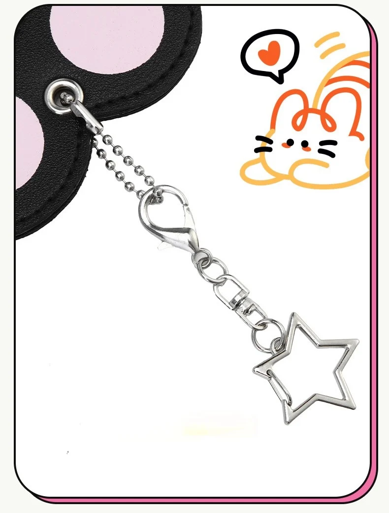 ITA Bag Decoration 58mm Cat Paw Badge Bag with Leather Heart-Shaped Display Case, Waterproof with Clear Window