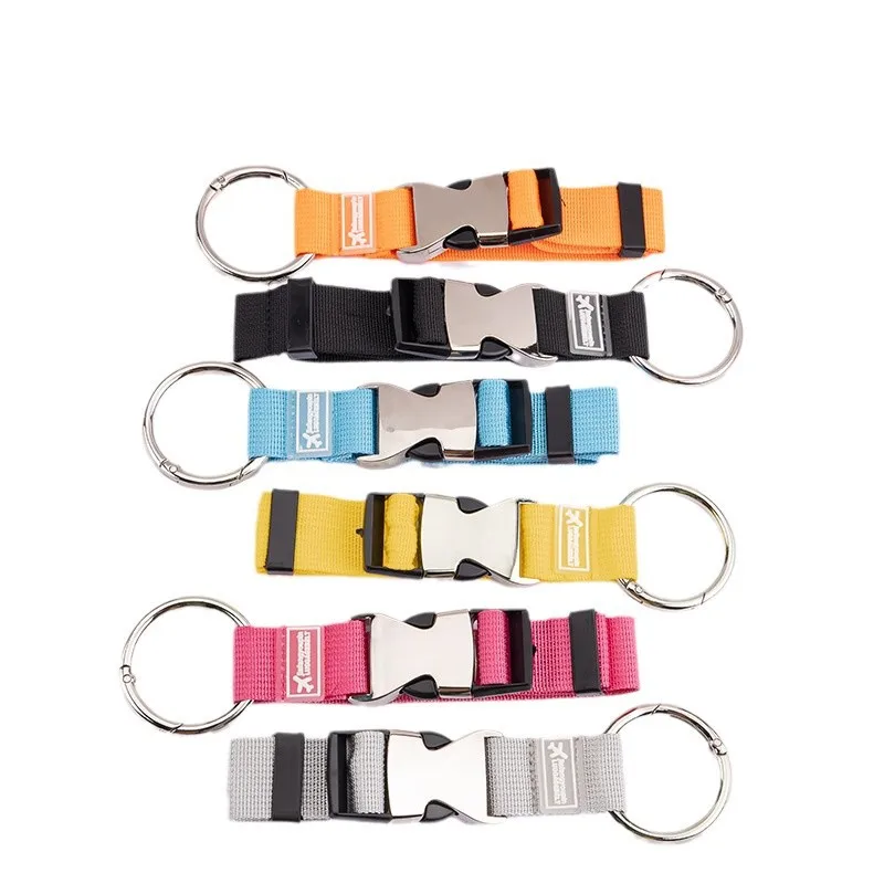 Holiday Travel Portable Nylon Suitcase Hanging Bag with Zinc Alloy Hiking Buckle Strap with External Hook Strap Jacket Holder
