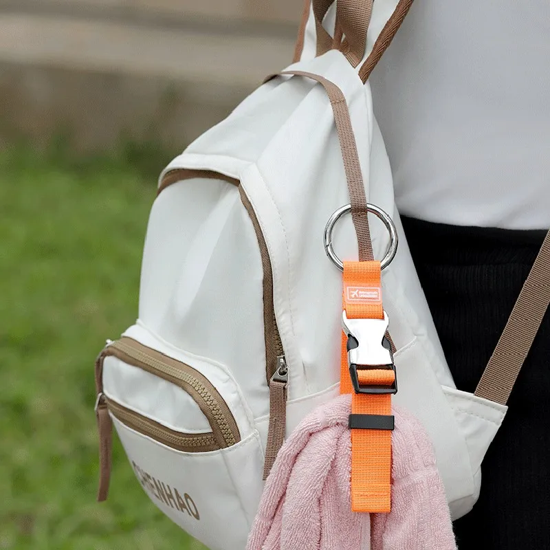 Holiday Travel Portable Nylon Suitcase Hanging Bag with Zinc Alloy Hiking Buckle Strap with External Hook Strap Jacket Holder