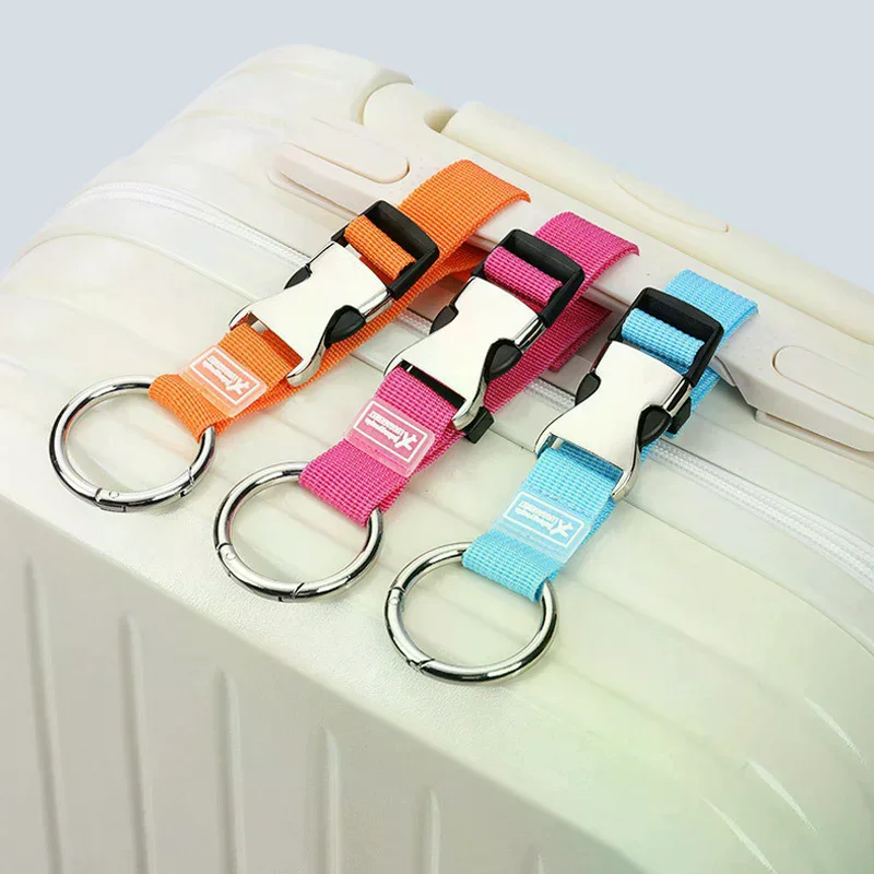 Holiday Travel Portable Nylon Suitcase Hanging Bag with Zinc Alloy Hiking Buckle Strap with External Hook Strap Jacket Holder