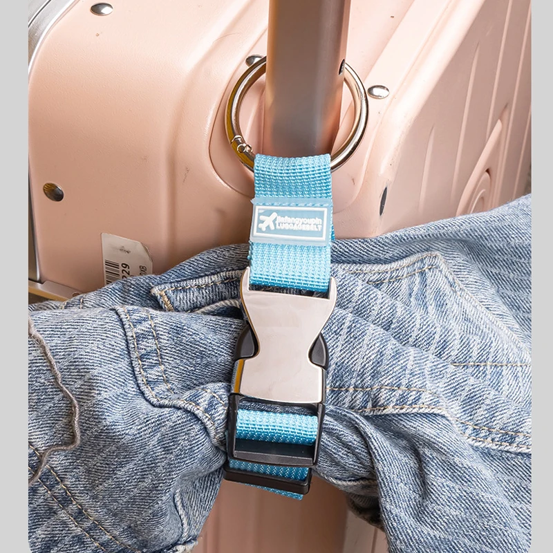 Holiday Travel Portable Nylon Suitcase Hanging Bag with Zinc Alloy Hiking Buckle Strap with External Hook Strap Jacket Holder