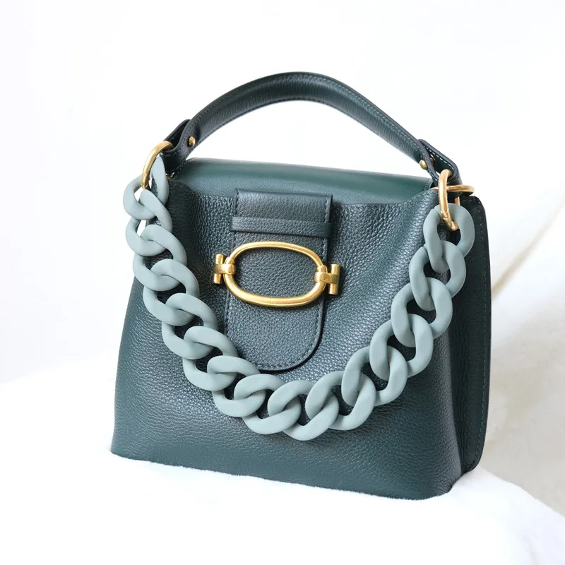 New Fashion Woman Handbag Accessory Chain Black White Green Resin Chain Luxury Frosted Strap Women Clutch Shoulder Purse Chain