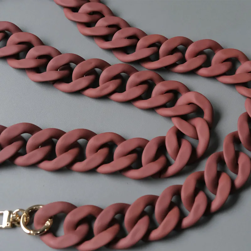 New Fashion Woman Handbag Accessory Chain Black White Green Resin Chain Luxury Frosted Strap Women Clutch Shoulder Purse Chain