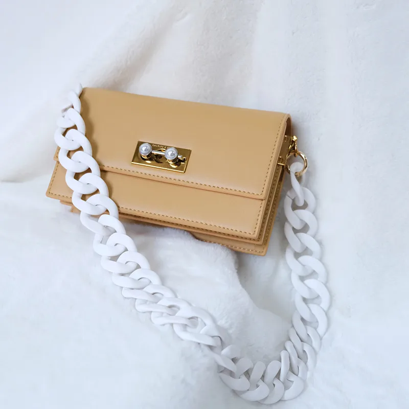 New Fashion Woman Handbag Accessory Chain Black White Green Resin Chain Luxury Frosted Strap Women Clutch Shoulder Purse Chain