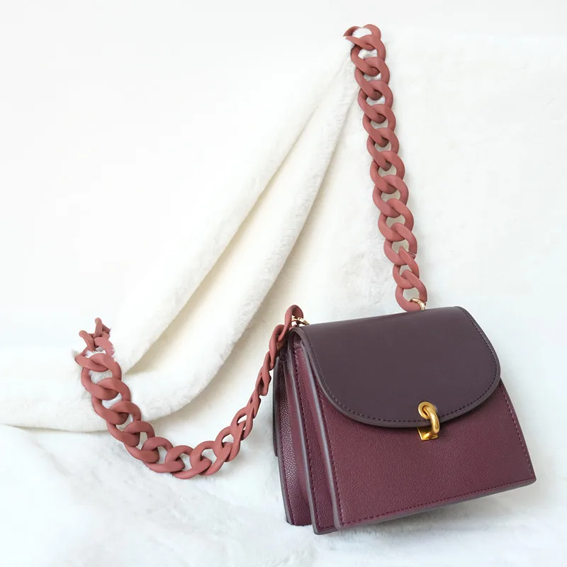 New Fashion Woman Handbag Accessory Chain Black White Green Resin Chain Luxury Frosted Strap Women Clutch Shoulder Purse Chain