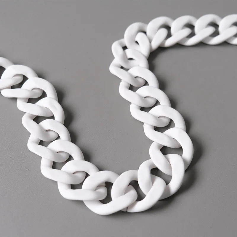 New Fashion Woman Handbag Accessory Chain Black White Green Resin Chain Luxury Frosted Strap Women Clutch Shoulder Purse Chain