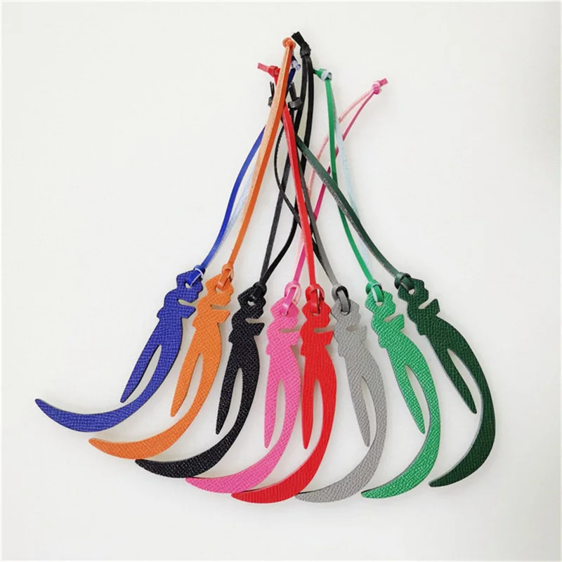 Wholesale Luxury Genuine Natural Leather Character Alphabet Arabic Letter H Keychain Backpack Pendant Ladies Women Bag Charm