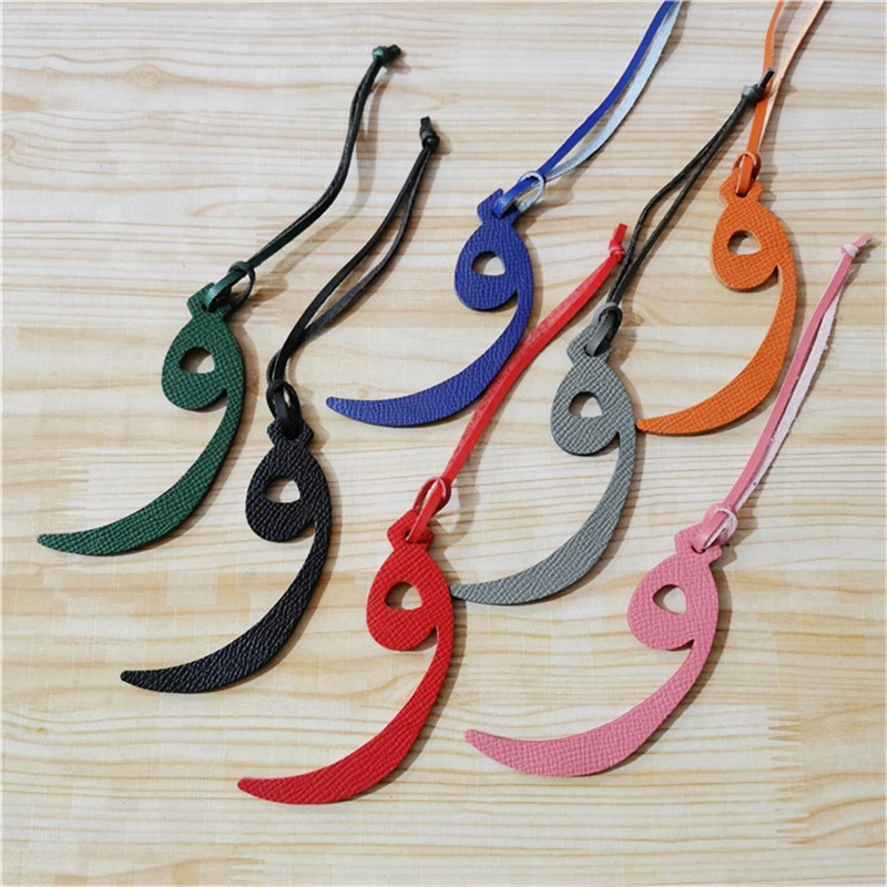 Wholesale Luxury Genuine Natural Leather Character Alphabet Arabic Letter H Keychain Backpack Pendant Ladies Women Bag Charm