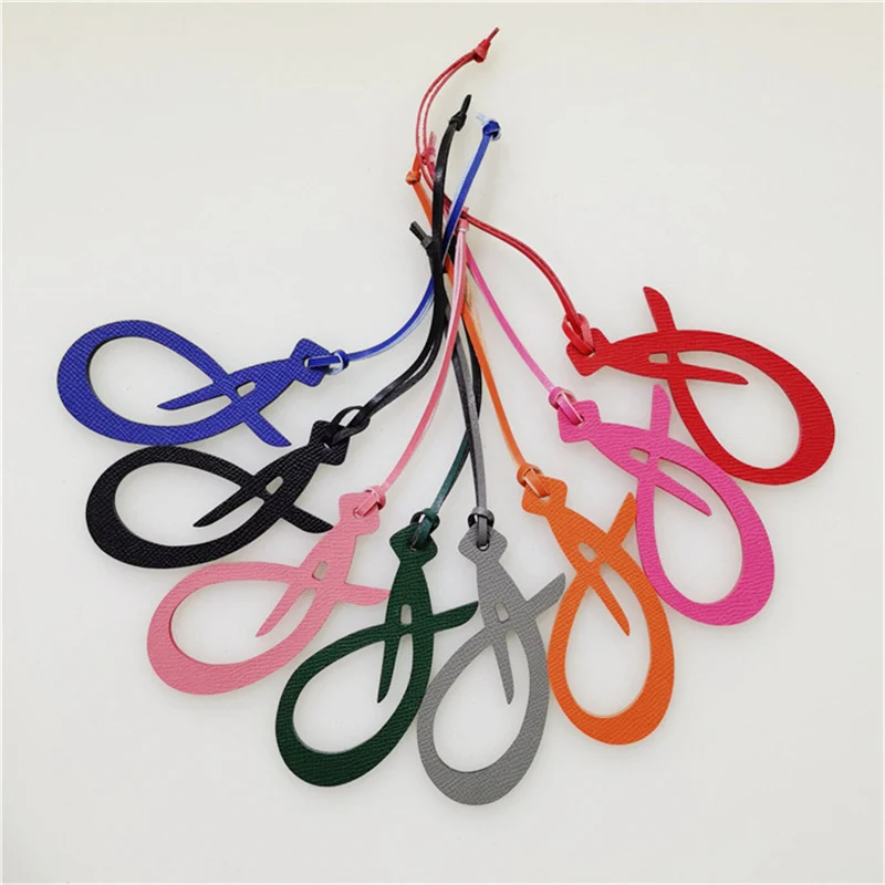 Wholesale Luxury Genuine Natural Leather Character Alphabet Arabic Letter H Keychain Backpack Pendant Ladies Women Bag Charm