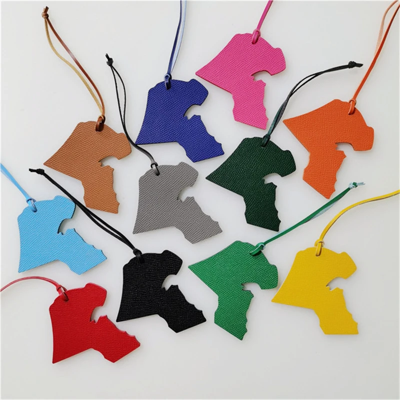 Wholesale Luxury Genuine Natural Leather Character Alphabet Arabic Letter H Keychain Backpack Pendant Ladies Women Bag Charm
