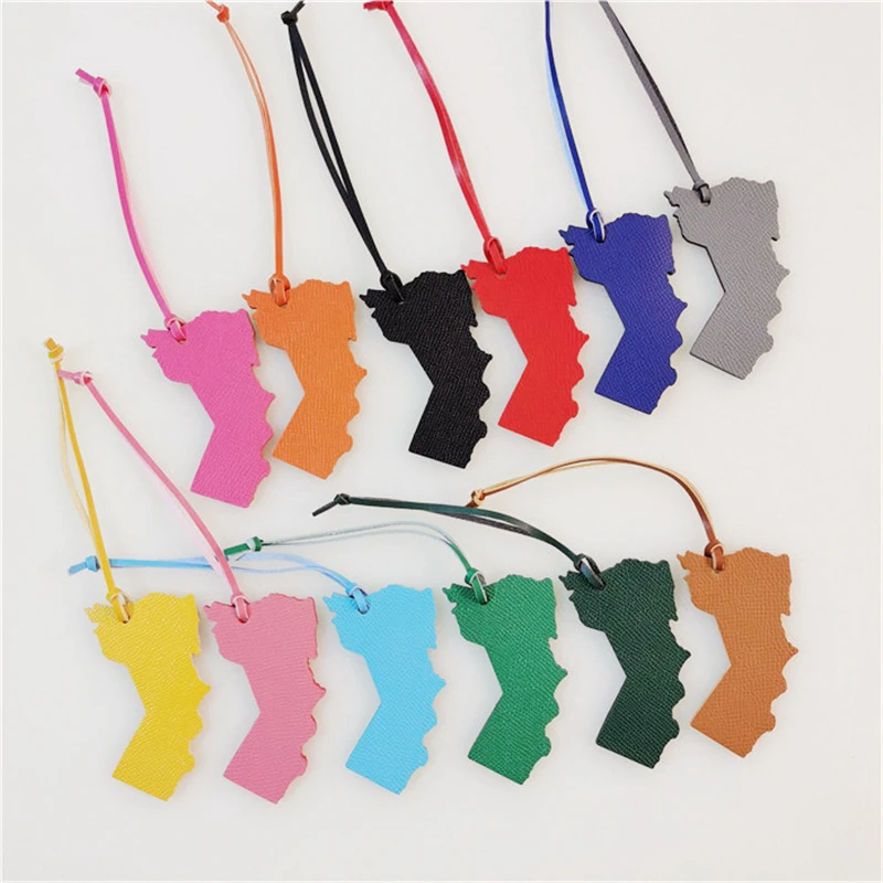 Wholesale Luxury Genuine Natural Leather Character Alphabet Arabic Letter H Keychain Backpack Pendant Ladies Women Bag Charm