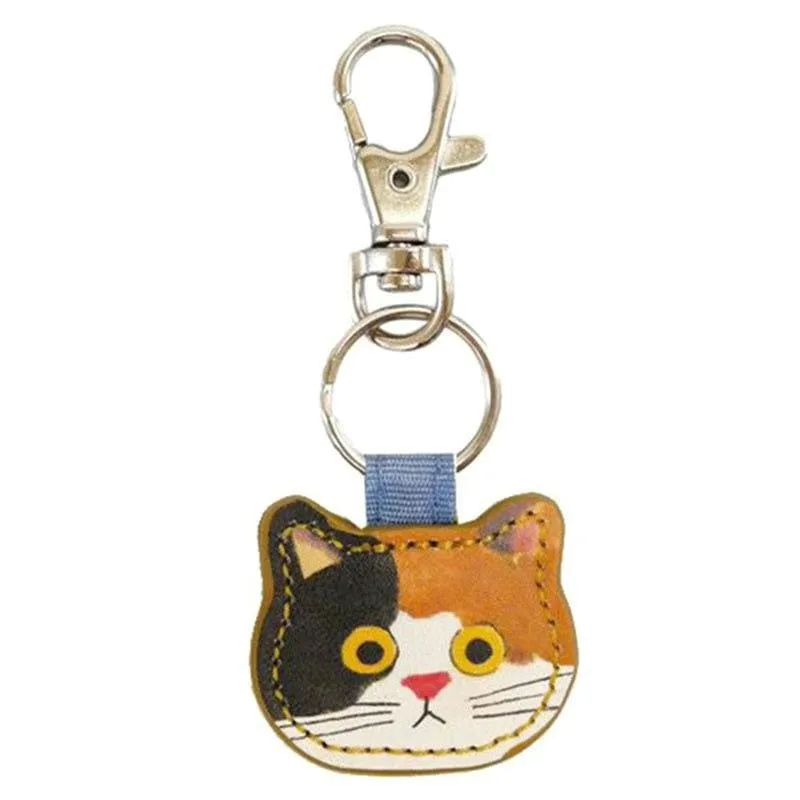 Cute Cartoon Creative Leather Cat Keychain Pendant, Fashionable Kawaii Cat Bag Keychain Backpack Decoration Accessory Gift