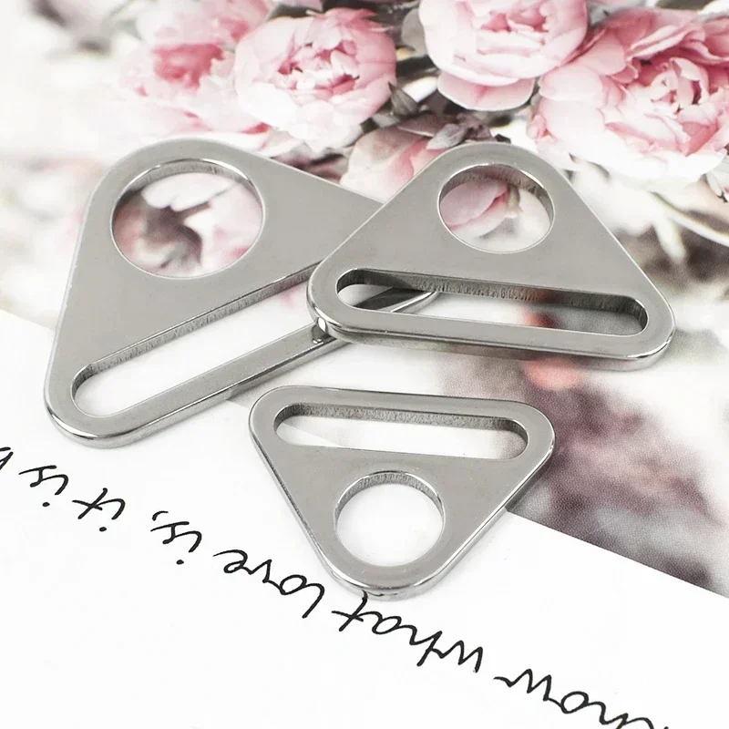 5/10Pcs Deepeel 20-38mm Stainless Steel Triangle Buckle Bag Strap Adjuster Clasp Bra Bikini Anti-slip Connector DIY Fastener Kit
