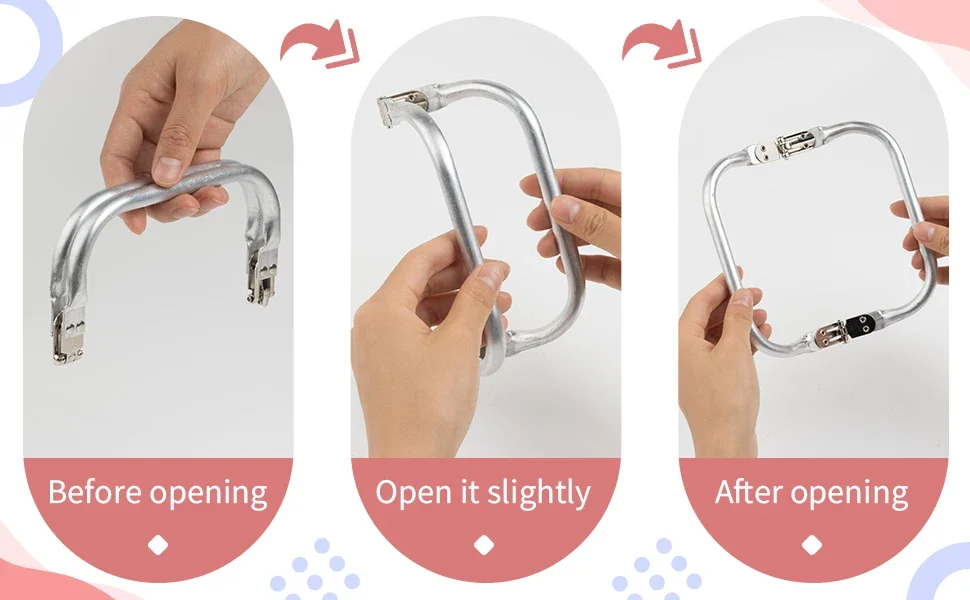 Metal Aluminum Tube Frame Bags Handle Accessories Clutch Bag Wallet Pouch Handbag Bag Parts Accessories 16/20/22/25/30cm