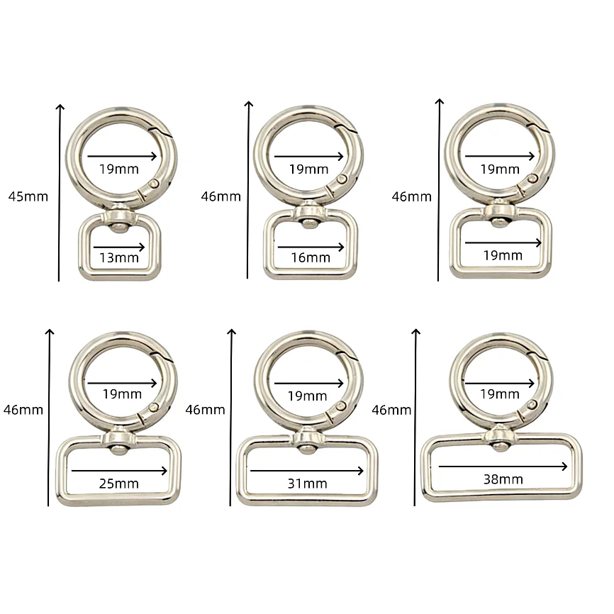 5-20pcs 13-38mm Metal Bags Strap Buckle Swivel Lobster Clasp Pet Collar Carabiner Bag Straps Keychain Snap Hook Accessories