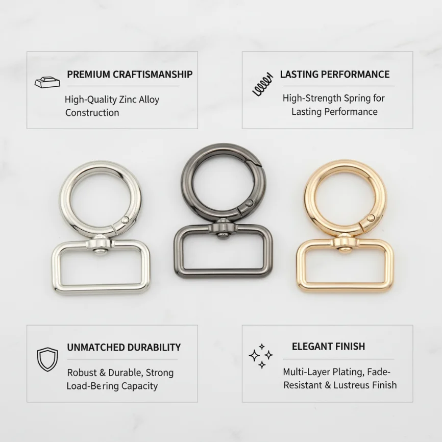 5-20pcs 13-38mm Metal Bags Strap Buckle Swivel Lobster Clasp Pet Collar Carabiner Bag Straps Keychain Snap Hook Accessories