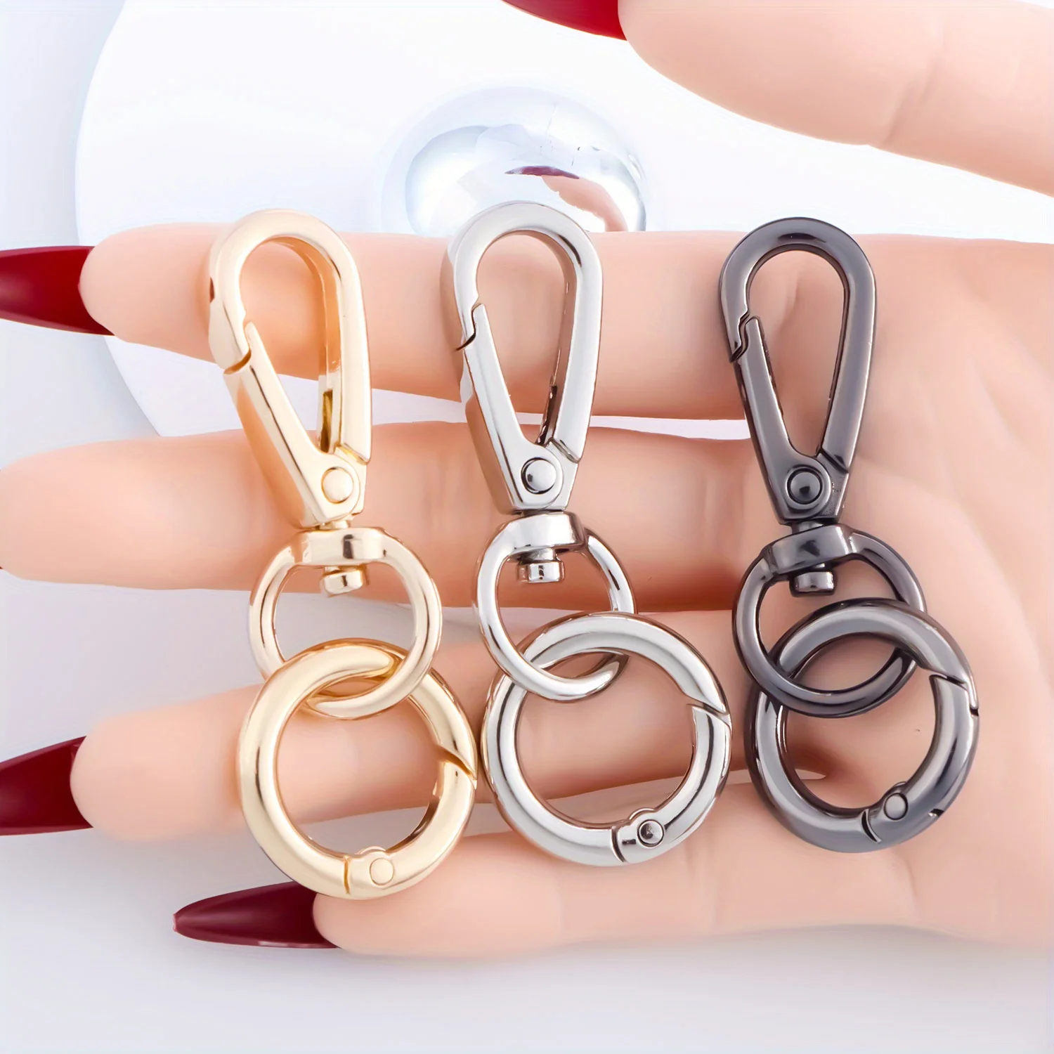 2PCS Swivel Clasp Clip, Double Opening Snap Hook Metal Swivel Clasps Lanyard Snap Hook Clasp for Keychains Bags Purses Lanyard