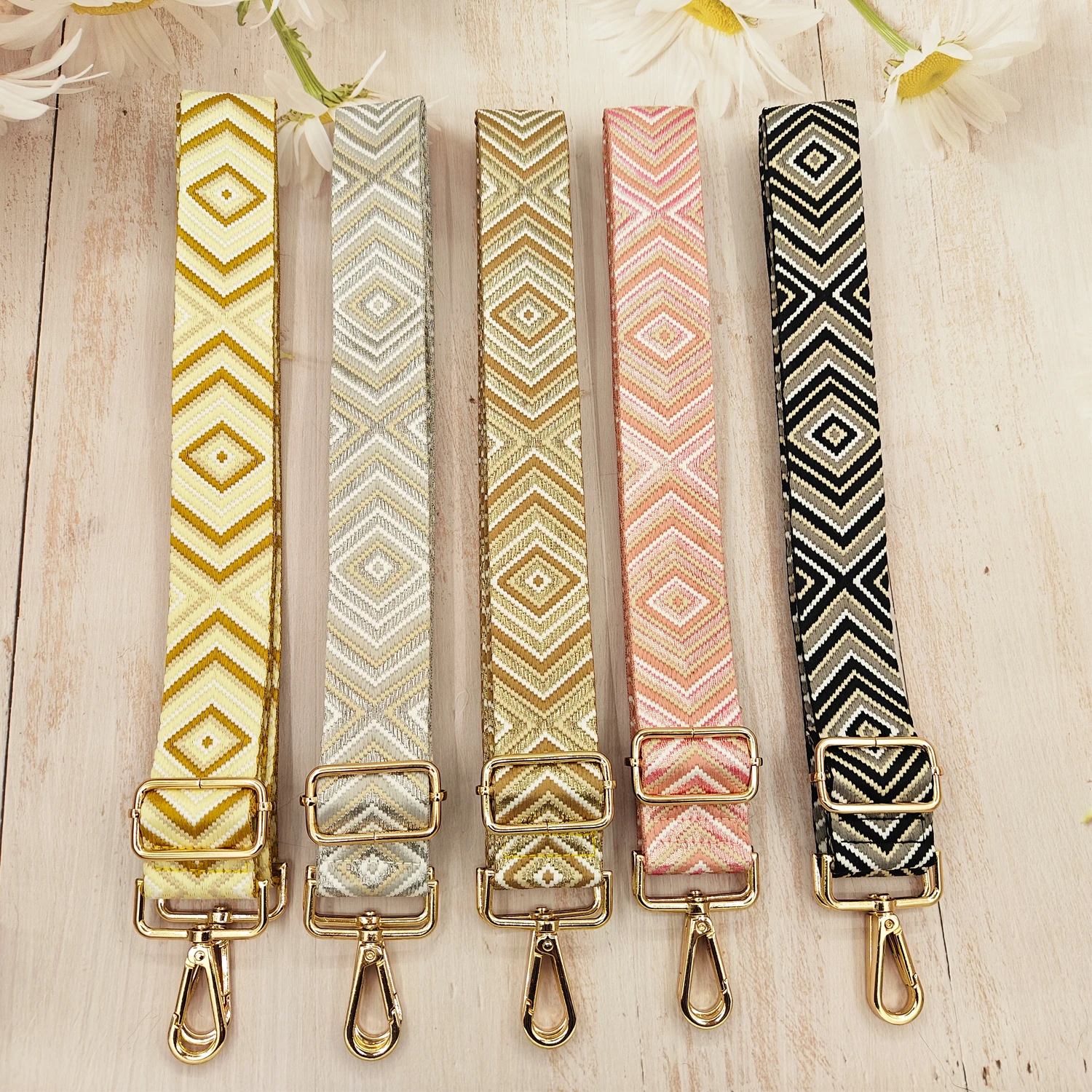 Fashionable Light Luxury Shoulder Strap with Diamond Shaped Adjustable Strap, Portable and Replaceable Luggage Accessories