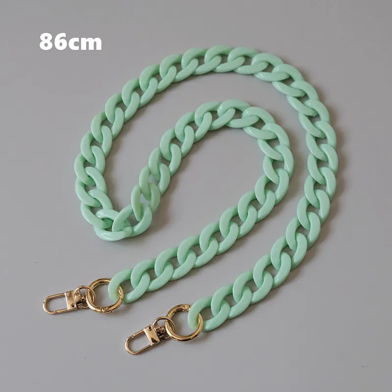Fashion Woman Bag Accessory Parts White Red Purple Green Candy Acrylic Resin Chain Lovely Strap Women Shoulder Cute Clutch Chain